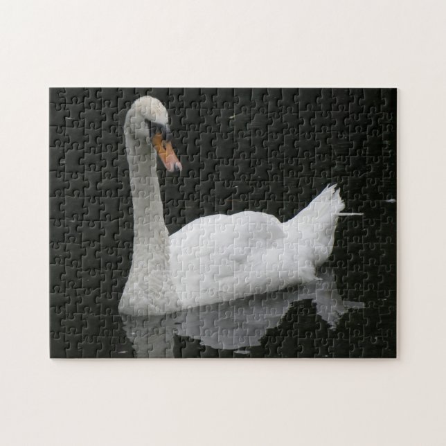 Beautiful White Swan Puzzle (Horizontal)