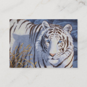Beautiful White Tiger with Crystal Blue Eyes Business Card