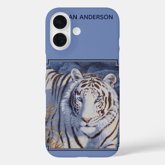 Beautiful White Tiger with Crystal Blue Eyes Case-Mate iPhone Case (Back)