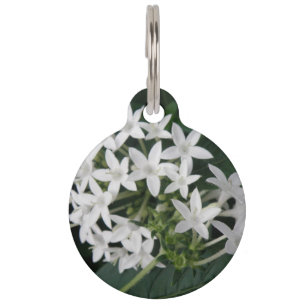 Beautiful White Tropical Flowers Custom Dog Tag