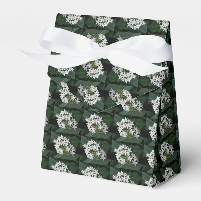 Beautiful White Tropical Flowers Favour Box (Front Side)