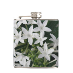 Beautiful White Tropical Flowers Flask