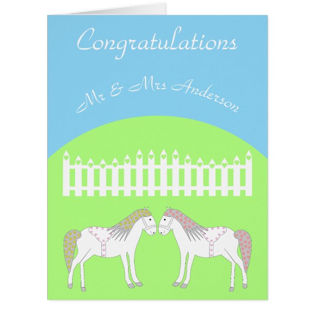 Beautiful White Wedding Horses Custom (Front)