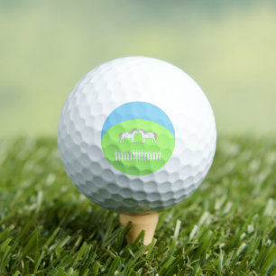 Beautiful White Wedding Horses Golf Balls