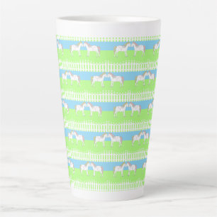 Beautiful White Wedding Horses Patterned Latte Mug