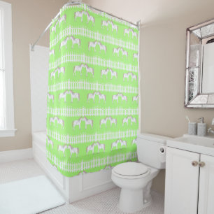 Beautiful White Wedding Horses Patterned Shower Curtain