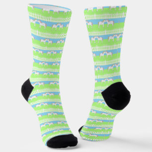 Beautiful White Wedding Horses Patterned Socks