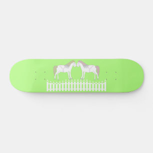Beautiful White Wedding Horses Skateboard