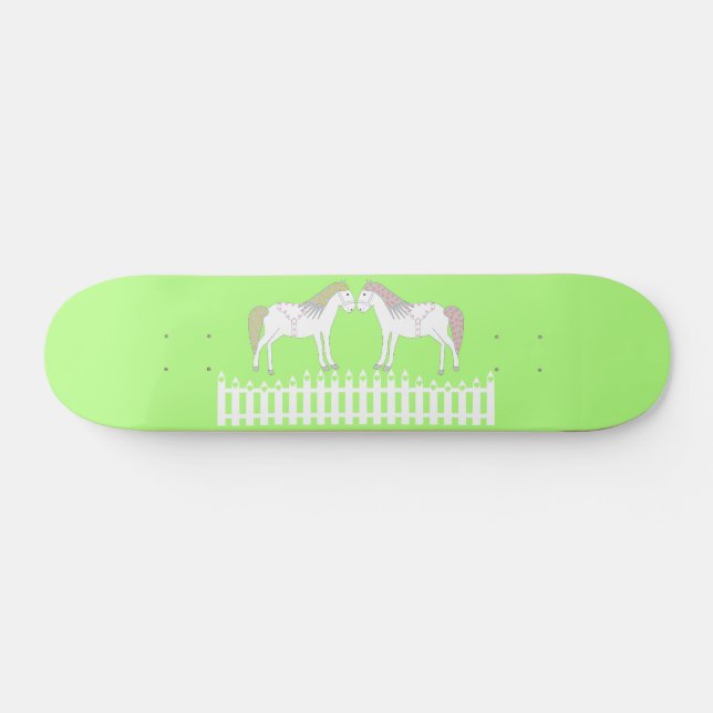 Beautiful White Wedding Horses Skateboard (Horz)