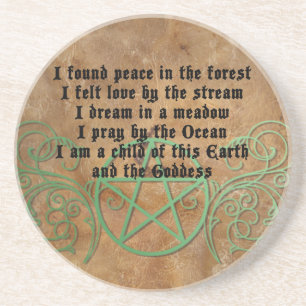 Beautiful Wiccan Poem Coaster
