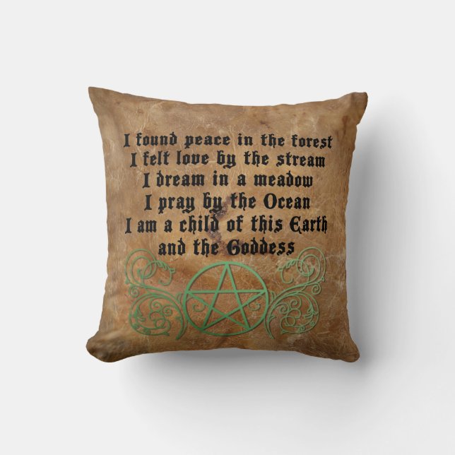 Beautiful Wiccan poem Cushion (Front)