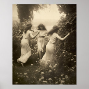 Beautiful wichy vintage girls poster