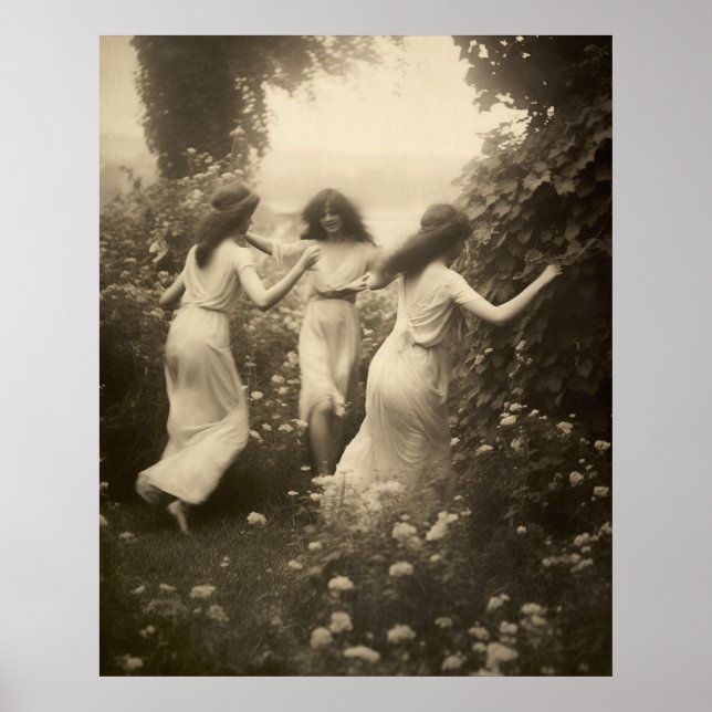 Beautiful wichy vintage girls  poster (Front)