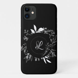 Beautiful Wild Flowers Doodle Monogram Case-Mate i iPhone Case