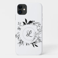 Beautiful Wild Flowers Doodle Monogram