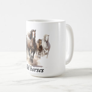 beautiful wild horses coffee mug
