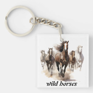 beautiful wild horses key ring