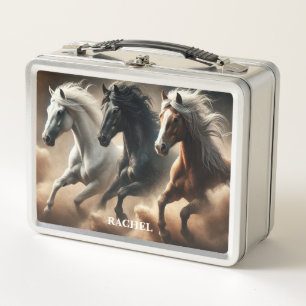 Beautiful Wild Horses Metal Lunch Box