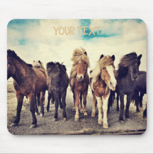 Beautiful wild horses mouse pad