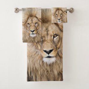 Beautiful Wild Lion Bath Towel Set