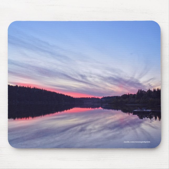 Beautiful Wilderness Sunset over Lake Photo Mouse Pad (Front)
