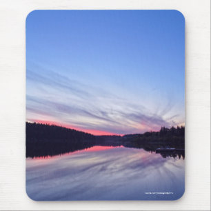 Beautiful Wilderness Sunset over Lake Photo Mouse Pad