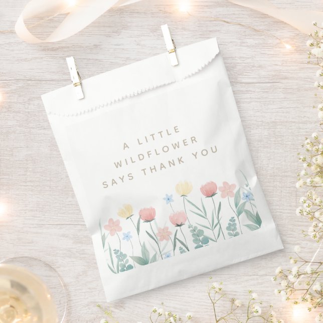 Beautiful Wildflower Bouquet Birthday Favour Bags (Clipped)