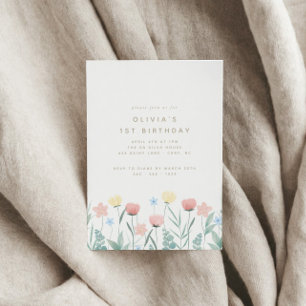 Beautiful Wildflower Bouquet Birthday Invitation