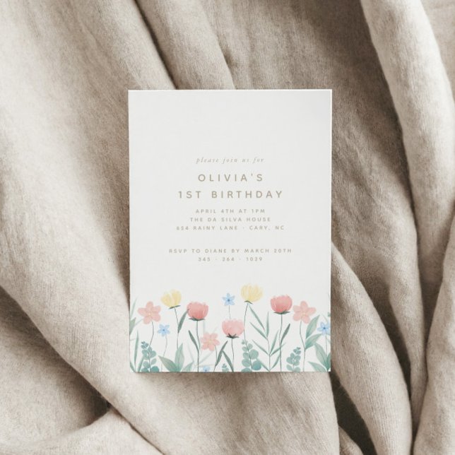 Beautiful Wildflower Bouquet Birthday Invitation (Creator Uploaded)