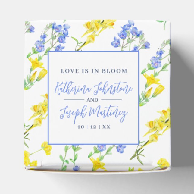 Beautiful wildflower floral pattern wedding favour box (Top)
