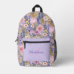 Beautiful Wildflower Garden Printed Backpack