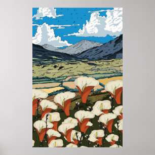 Beautiful Wildflower Meadow Landscape Poster