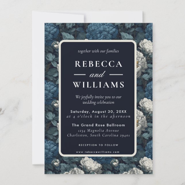 Beautiful Wildflower Peonies Flower  Fall Wedding  Invitation (Front)
