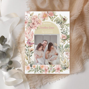 Beautiful Wildflower Spring Birth Announcement