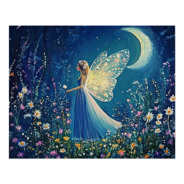 Beautiful wildflowers and fairy.  poster (Front)