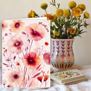 Beautiful Wildflowers Flowers GET WELL SOON Card