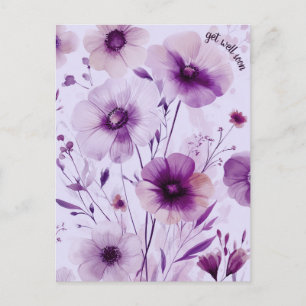 Beautiful Wildflowers Flowers GET WELL SOON Postcard