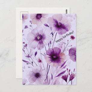 Beautiful Wildflowers Flowers HAPPY BIRTHDAY Postcard