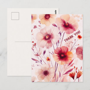 Beautiful Wildflowers Flowers THANK YOU Postcard
