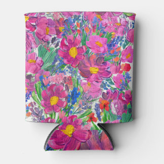 Beautiful Wildflowers: Hand Drawn Artistry. Can Cooler