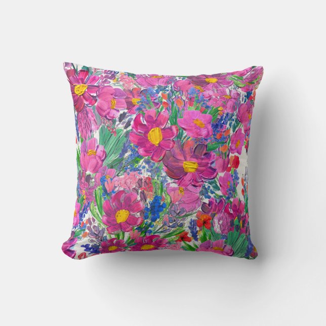 Beautiful Wildflowers: Hand Drawn Artistry. Cushion (Front)