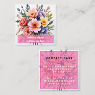 Beautiful Wildflowers Modern Luxury Collection Square Business Card