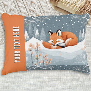 Beautiful Wildlife Winter Fox in Snow Asleep Cosy Decorative Cushion