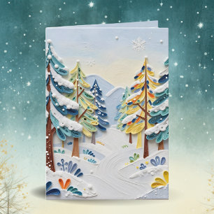 Beautiful Winder Scene Enchanted Forest Card