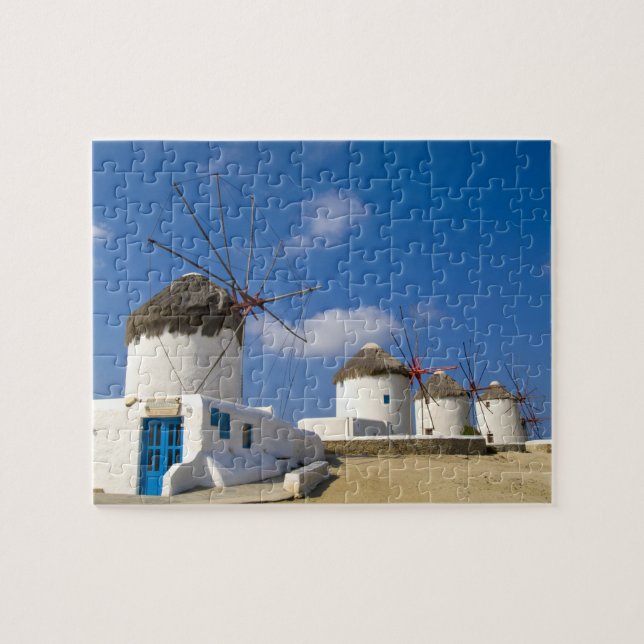 Beautiful windmills on the island of Mykonos, Jigsaw Puzzle (Horizontal)