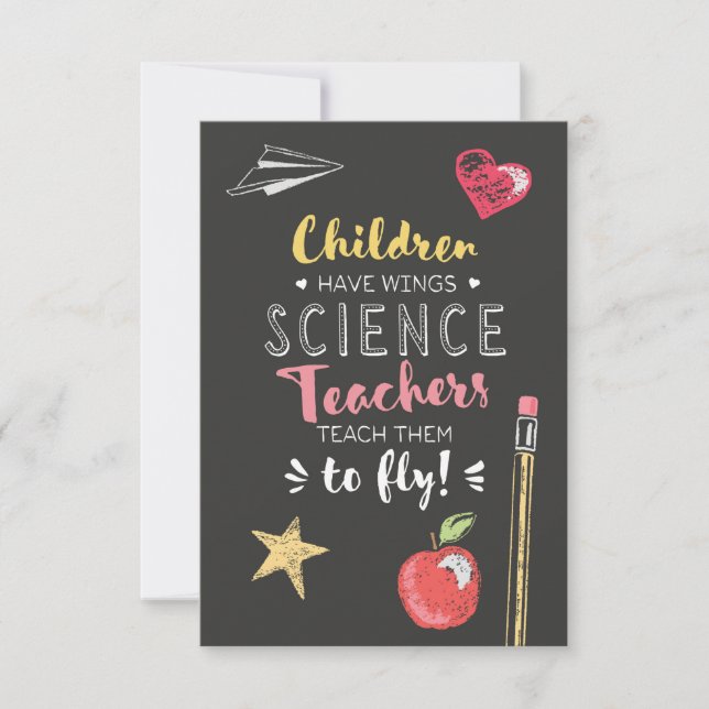 Beautiful Wings Quote - Science Teachers Thank You Card (Front)
