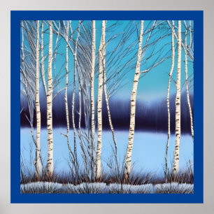 Beautiful Winter Birch Poster