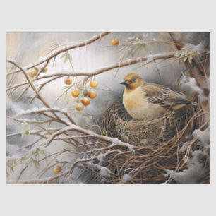 Beautiful Winter Bird Decoupage Tissue Paper