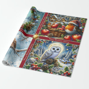 Beautiful Winter Birds Christmas Wrapping Paper