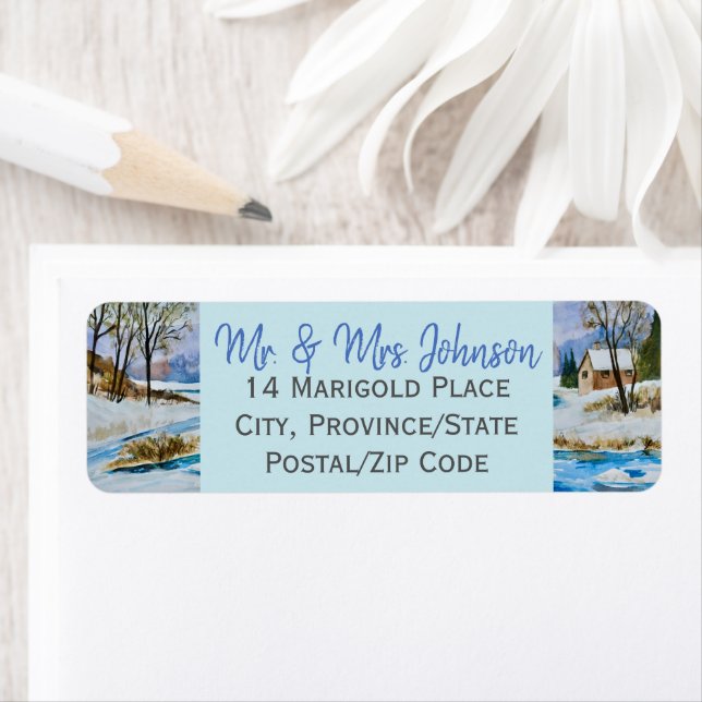 Beautiful Winter Countryside Label (Insitu)